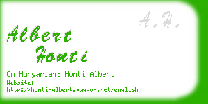 albert honti business card